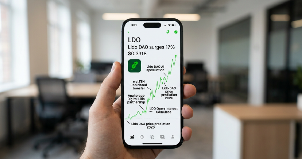 Lido DAO surges 17% to $0.3318 on AI initiative, Robinhood integration