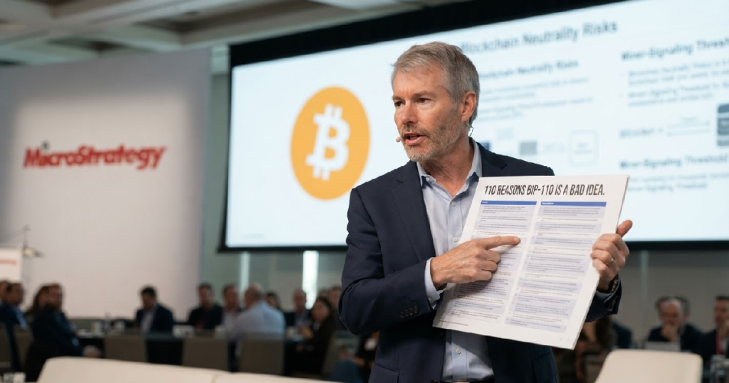 Michael Saylor criticizes BIP-110, warns of Bitcoin neutrality risks Michael Saylor criticizes BIP-110, warns of Bitcoin neutrality risks