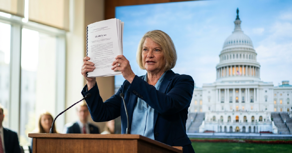 Senator Cynthia Lummis urges Congress to advance CLARITY Act by August 7 Senator Cynthia Lummis urges Congress to advance CLARITY Act by August 7
