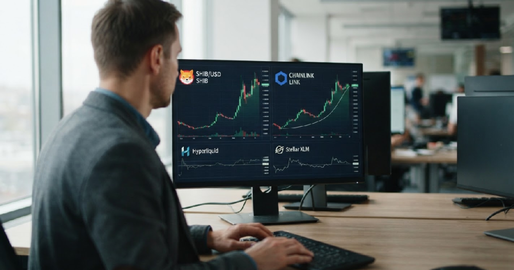 Shiba Inu Chainlink: Shiba Inu, Chainlink Rally; Hyperliquid Holds, Stellar Consolidates in July 28