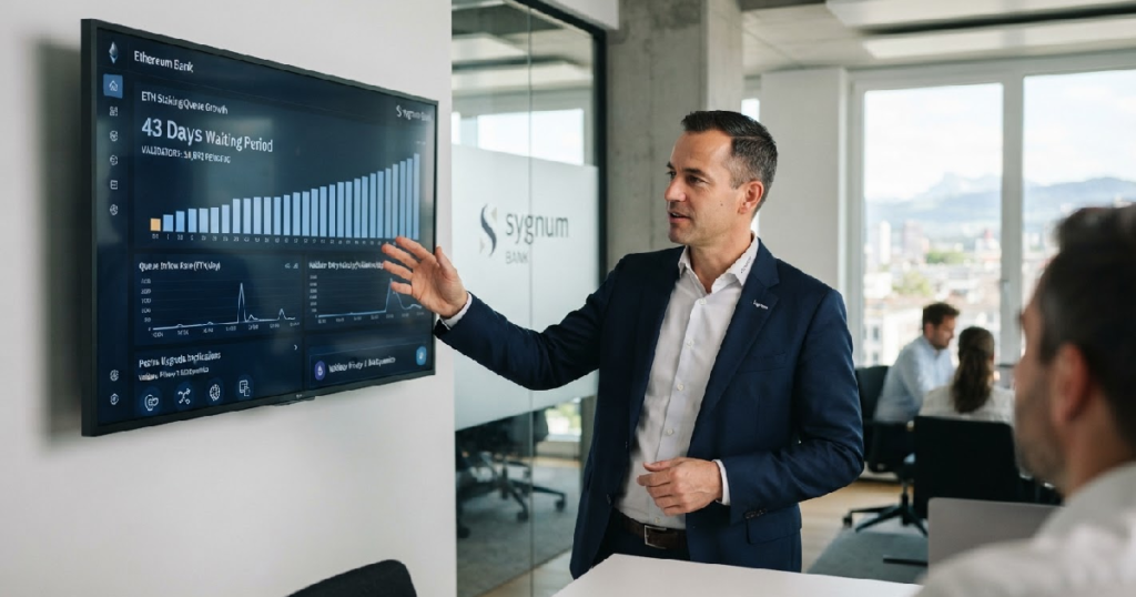 Ethereum staking queue: Sygnum Bank: Ethereum's 43-day staking queue not a simple demand signal
