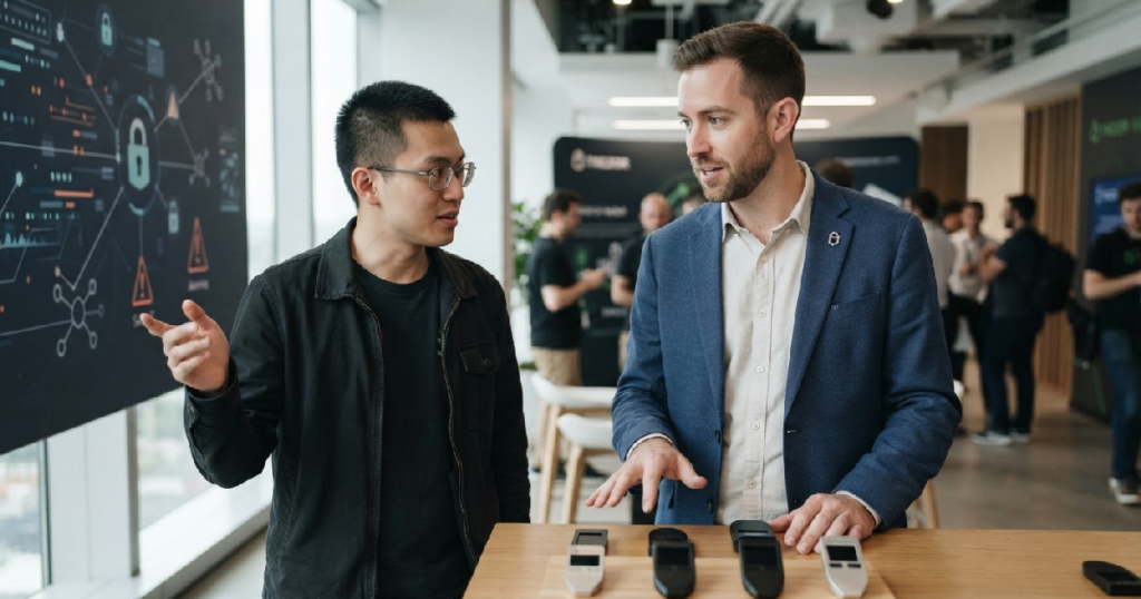 hardware wallet security debate: Trezor exec Danny Sanders challenges ZachXBT's stark hardware wallet security claims