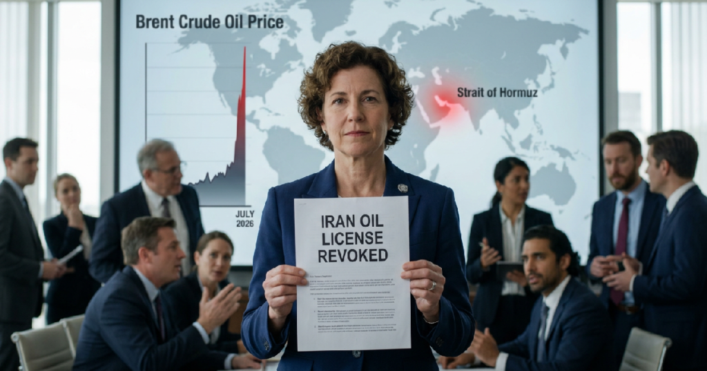 US revokes Iran oil license, triggering 6% Brent crude jump