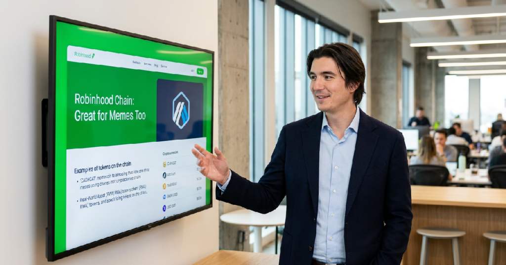 Vladimir Tenev confirms Robinhood Chain "great for memes too" on July 8