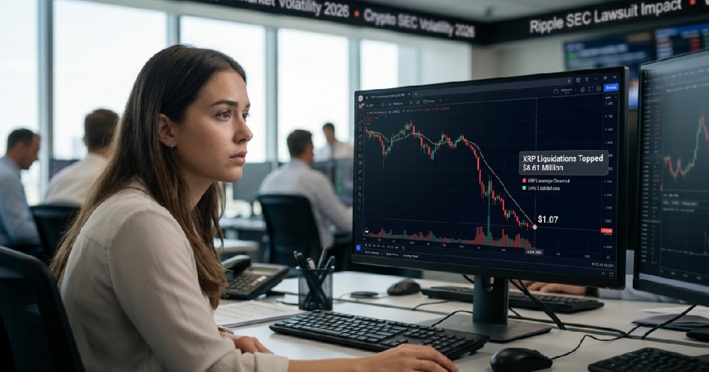 XRP liquidations top $8.61 million as price drops to $1.07 XRP liquidations top $8.61 million as price drops to $1.07