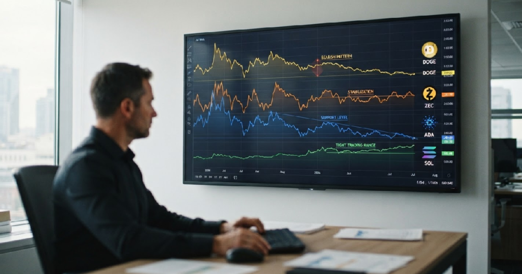 Altcoin Price Predictions Signal Mixed Outlook for Dogecoin, Zcash, Cardano, Solana