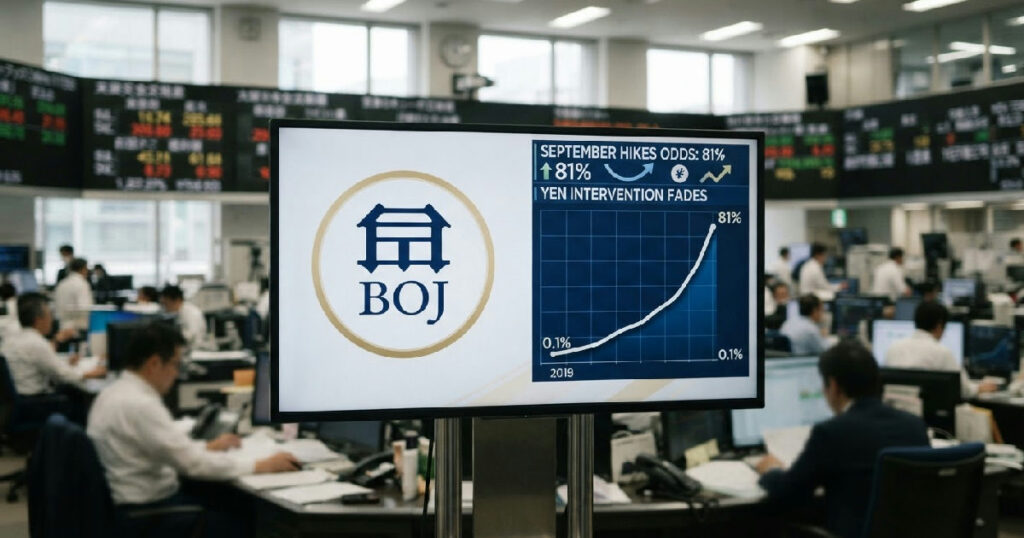 Bank of Japan September hike odds on Polymarket soar to 81% as yen intervention fades Bank of Japan rate hike: Bank of Japan September hike odds on Polymarket soar to 81% as yen intervention fades