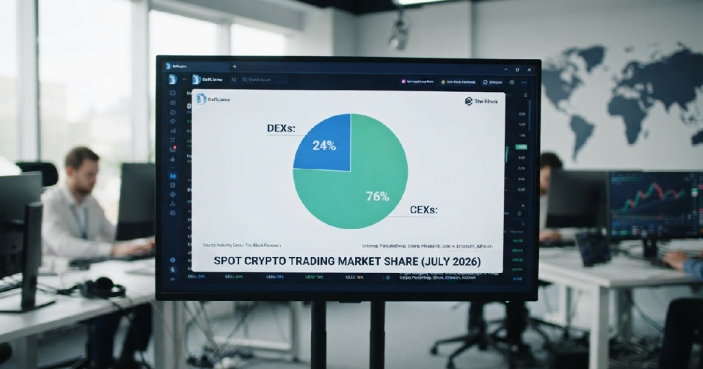 decentralized exchanges spot trading: Decentralized Exchanges Hit Record 24% of Spot Crypto Trading as CEX Volumes Decline