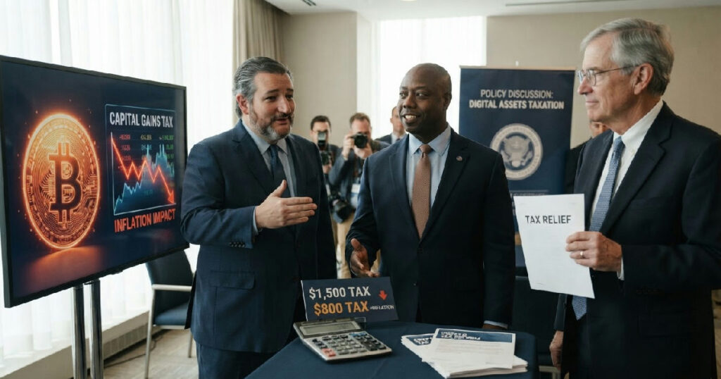 Senators Ted Cruz, Tim Scott push to ease Bitcoin capital gains tax burden