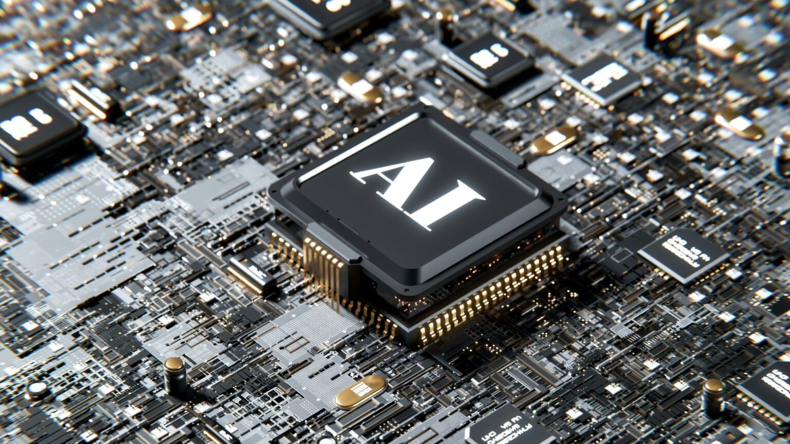 Bitcoin Security Is Getting Harder as AI Hunts for Hidden Bugs Close-up of a black AI processor chip marked “AI” on a densely packed circuit board, conveying advanced technology and innovation