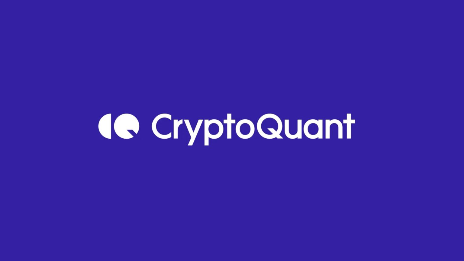White CryptoQuant logo centered on a solid deep purple background
