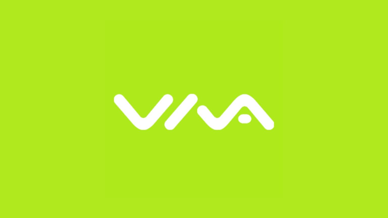 White VIVA logo centered on a vivid lime-green background