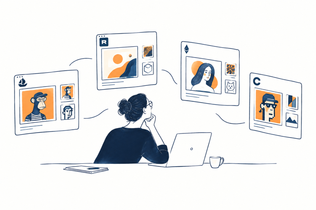 Why NFT marketplaces are built for different kinds of buyers and sellers NFT marketplaces showing different environments for digital art, collectibles and NFT trading