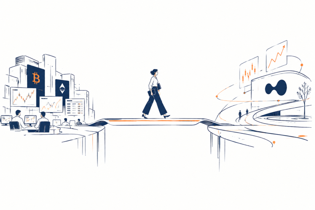 What Makes Hyperliquid Different from Other Crypto Exchanges? Hyperliquid exchange illustrated as an onchain order book operating 24/7 alongside a traditional market that has closed