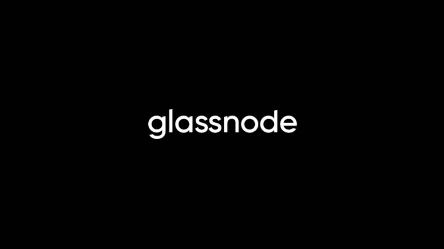 White Glassnode logo on a black background