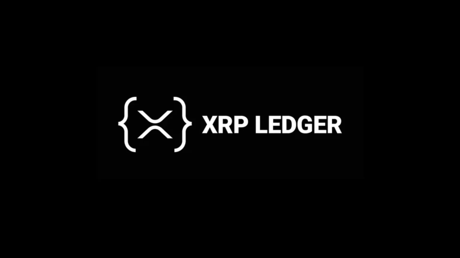 White XRP LEDGER logo on a black background