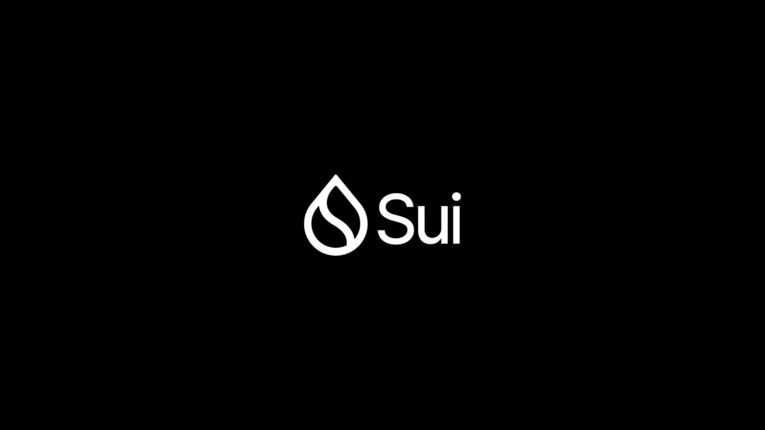 White SUI logo on a black background