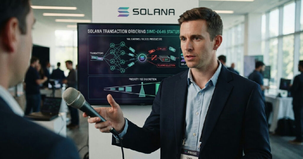Solana transaction ordering rule SIMD-0649 stalls