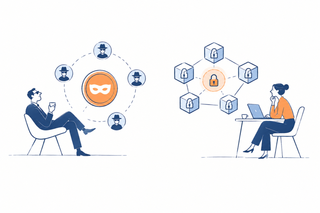 Privacy coins and privacy-preserving blockchains showing different approaches to blockchain privacy and confidential transactions